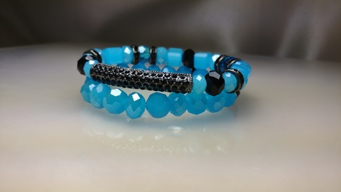 Glass Crystal Bracelet Set