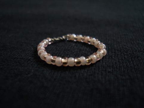 Pink Seed Bead Ring
