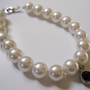 Faux Pearl and Purple Crystal Bead Bracelet - Thumbnail 1