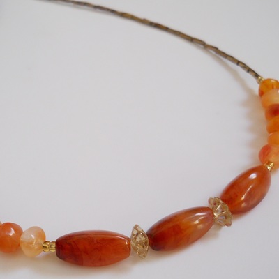Peachy keen bead necklace