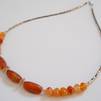 Peachy keen bead necklace