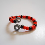 Black and Tangerine Wire Bead Ring - Thumbnail 1