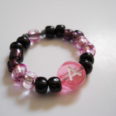 Letter a bead ring