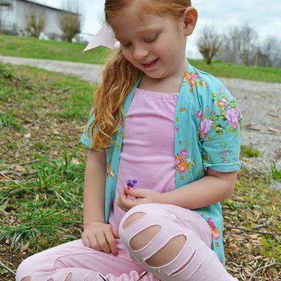 Pink sparkle distressed jeggings