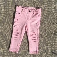 Pink Sparkle Distressed Jeggings - Thumbnail 2