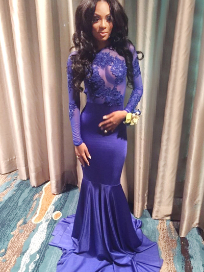 Scoop prom dress,Floor-length Elastic Woven Satin Prom Dress/Evening Dress MK0500