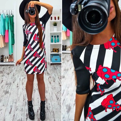 Hot print mini dress