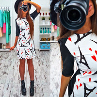 Hot Print Mini Dress - Thumbnail 1