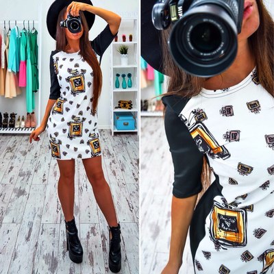 Hot print mini dress