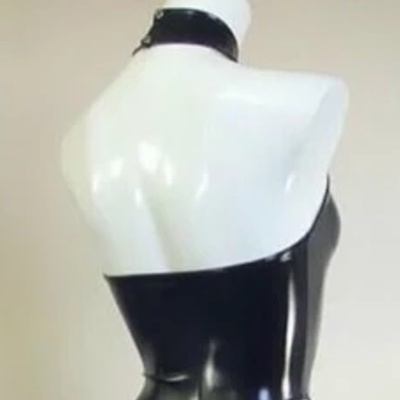 Women's sexy halter-neck backless one piece pvc elastic body shapers bodysuit