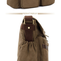 KAUKKO 6L 100% Canvas Casual Single Bag for Men/Women - Black/Khaki/Army Green - Thumbnail 2