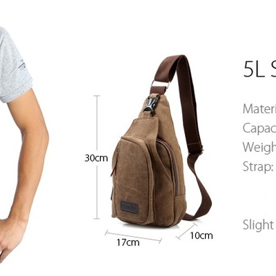 5l leisure canvas sports sling bag
