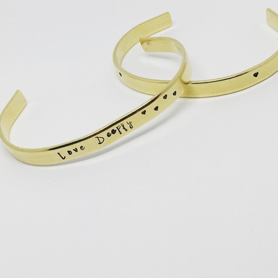 Love Deeply Hand Stamped Bracelet 
