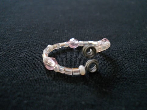 Pale Pink Wire Bead Ring
