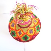 Berber Basket Handwoven Vintage Moroccan Wool Lidded Basket - Thumbnail 4