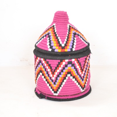  sold sold sold berber basket handwoven vintage moroccan wool lidded basket
