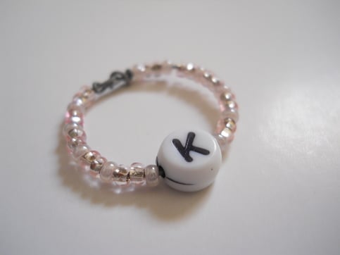 Letter K Bead Ring