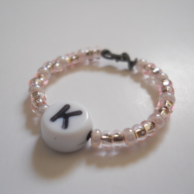 Letter k bead ring
