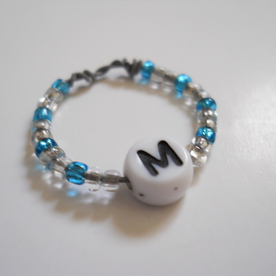 Letter m bead ring