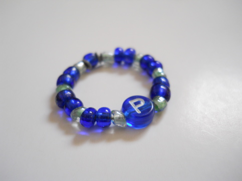 Letter P Bead Ring
