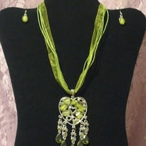Green Heart Necklace Set