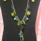Green Acrylic & Glass Necklace Set - Thumbnail 2