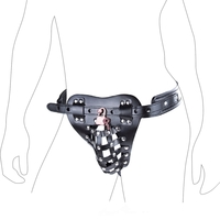 Sexy gay men's lingerie leather bondage thongs t-string jockstrap - Thumbnail 1