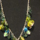 Green Acrylic & Glass Necklace Set - Thumbnail 4