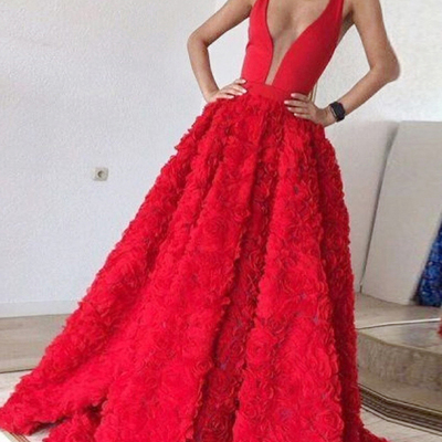 Custom prom dress 2017,red a-line straps floor-length tulle evening dress mk0575