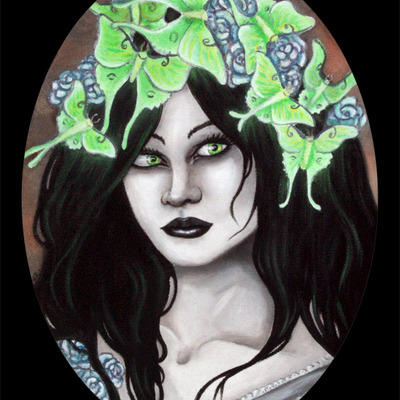 Luna verde - by heather rose - original painting on canvas - Thumbnail 3