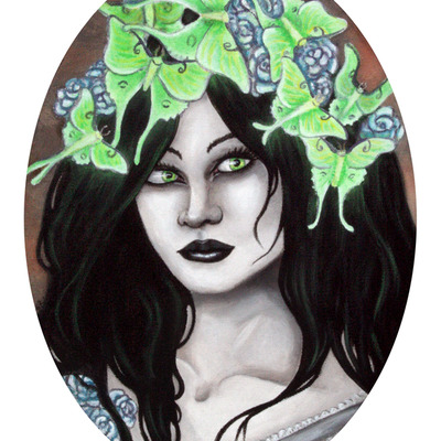 Luna verde - by heather rose - original painting on canvas