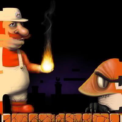 "portrait of a plumber entering the third dimension" large print (limited stock)