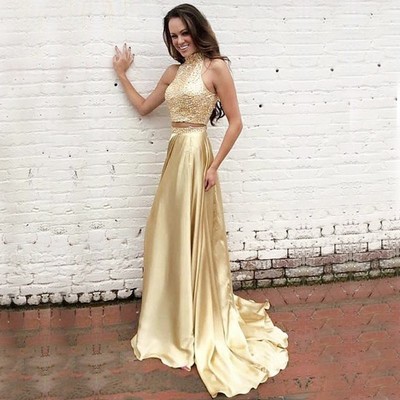 Gold prom dresses, formal dresses, banquet dresses, wedding party dresses