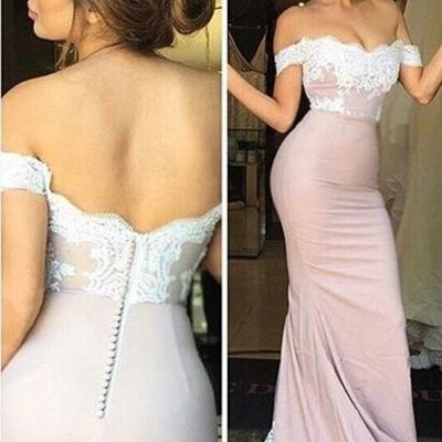 Mermaid charming prom dress,off the shoulder prom dress ,long prom dresses,evening dress,evening dresses - Thumbnail 5