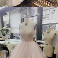 Gorgeous A-line V-neck Spaghetti Straps Long Wedding Dress,Tulle wedding dress - Thumbnail 1