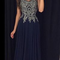 A-line Sweetheart prom dress, Neck Lace Appliqued Black prom dress,Chiffon 2017 Prom Dress - Thumbnail 1