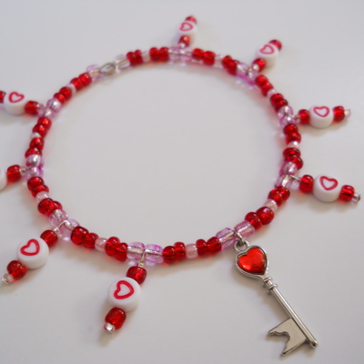 Key to my heart memory wire bracelet