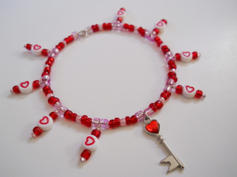 Key to My Heart Memory Wire Bracelet