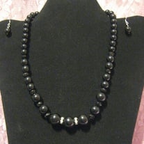 Black Cultura Glass Pearl Necklace Set