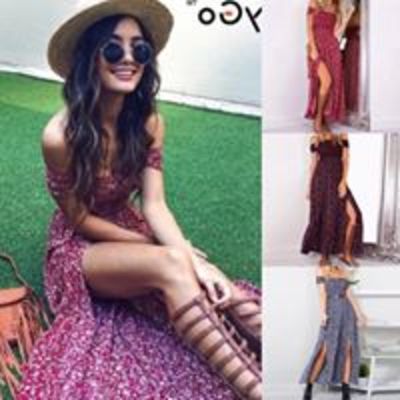 Off the shoulder floral maxi dress