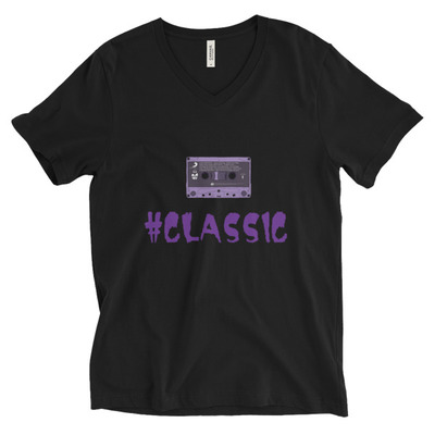 Purple tape unisex short sleeve v-neck t-shirt