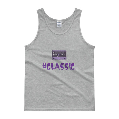 Purple tape tank top