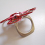 Pink and Silver Tab Ring - Thumbnail 1