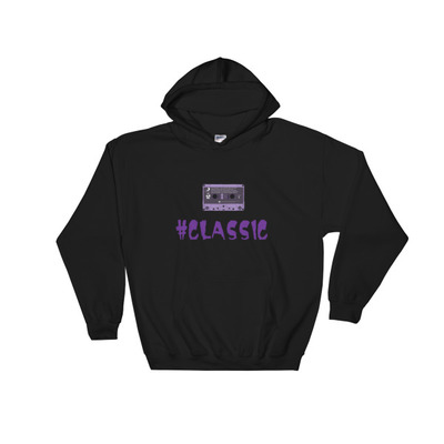 Purple tape hooded sweatshirt