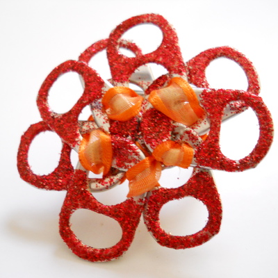 Red and orange tab ring