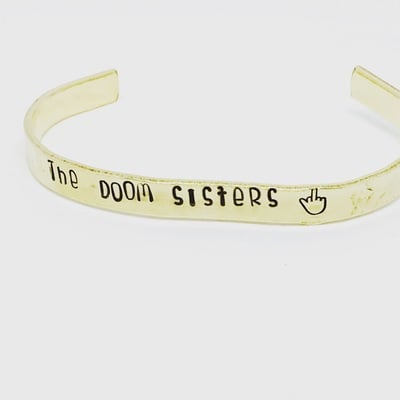 Doom Sisters Hand Stamped Bracelet 