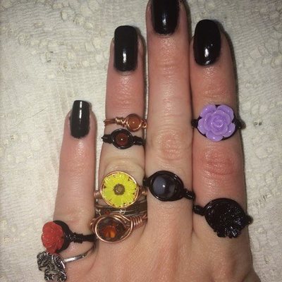 Pastel purple rose ring (large)