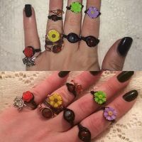 Green Daisy Ring - Thumbnail 1
