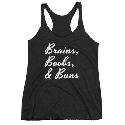 Brains, boobs, & buns women's tank top - Thumbnail 4