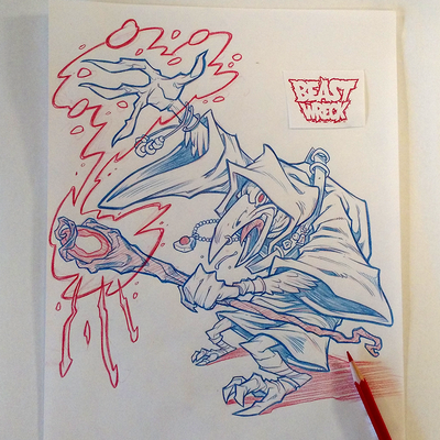 Kenku druid original pencil artwork